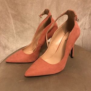 Faux Suede Pink Heels